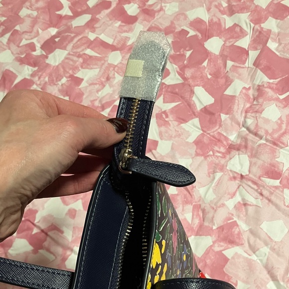 Kate Spade Navy Floral Tote Bag brand new no tags - Picture 5 of 13